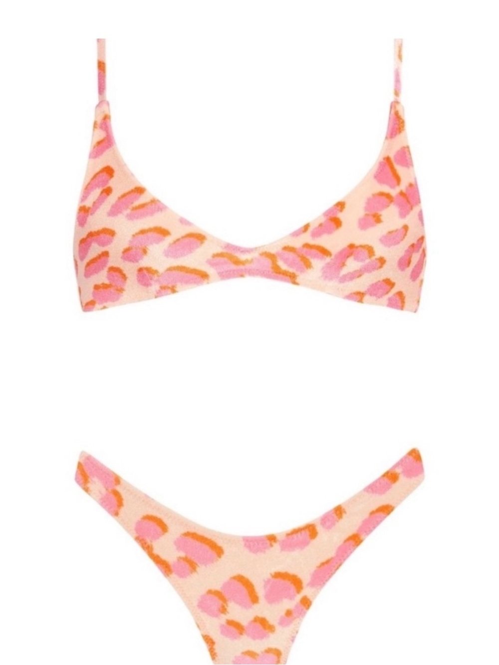 NWT TRIANGL Velvet Pink and Orange Leopard Bikini Set